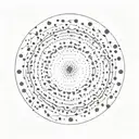 A black wave circle made from dots. From Dizz mizz Lizzy album cover Alter Echo tattoo design idea