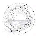 A black wave circle made from dots. From Dizz mizz Lizzy album cover Alter Echo tattoo design idea