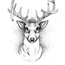 deer head tattoo design idea