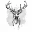 deer head tattoo design idea