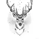 deer head tattoo design idea