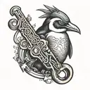 Penguin with spanner tools tattoo design idea