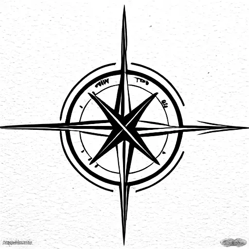 compass with a bird coming out of the north east tattoo design idea