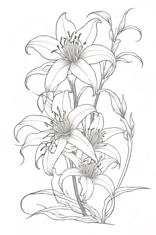 Spider lily flower and dragon wrapped tattoo design idea