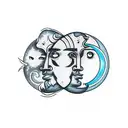 Sun and Moon tattoo design idea