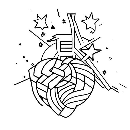 volleyball, LGBT, colored tattoo design idea