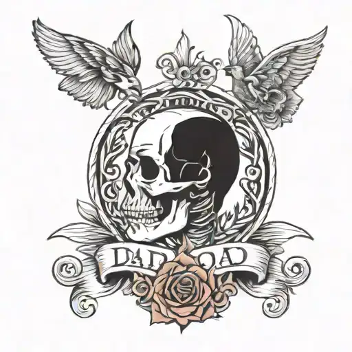 dad memorial tattoo design idea