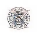 A traditional tattoo design featuring a powerful quote 'only the strong will survive' with bold, old-school fonts tattoo design idea