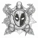 Deadpool and avengers logo tattoo design idea