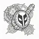 Deadpool and avengers logo tattoo design idea