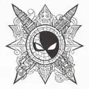 Deadpool and avengers logo tattoo design idea