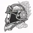 Firefighter helmet tattoo design idea