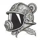 Firefighter helmet tattoo design idea