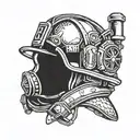 Firefighter helmet tattoo design idea