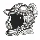 Firefighter helmet tattoo design idea