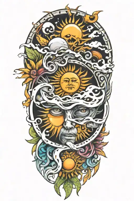 sublime sun tattoo design idea