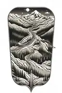 winter ski slope tattoo design idea