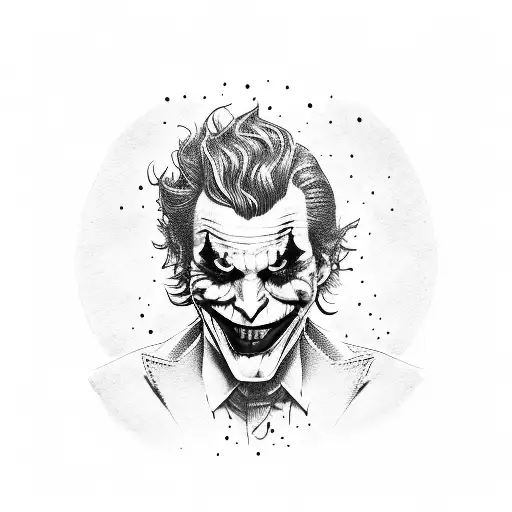 Joker and fake smile tattoo design idea