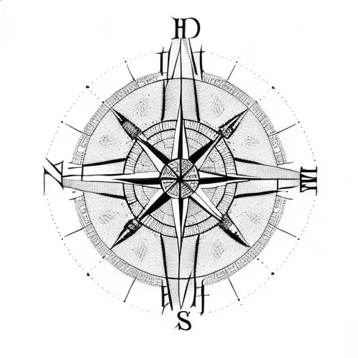nordic compass tattoo design idea