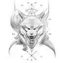 nordic compass with fenrir tattoo design idea