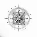 nordic compass with fenrir tattoo design idea