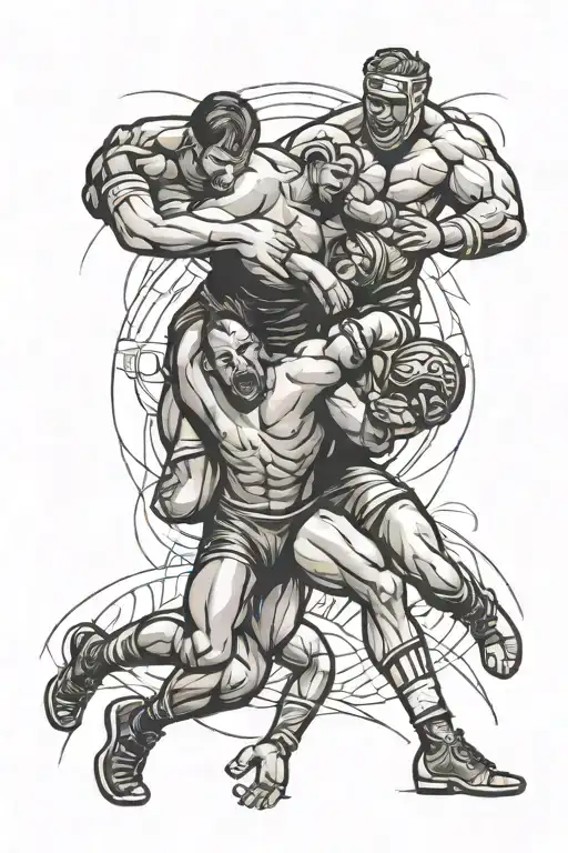 wrestling, sports, religion   tattoo design idea