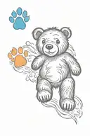 bear and paw print tattoo design idea