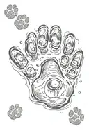 bear and paw print tattoo design idea