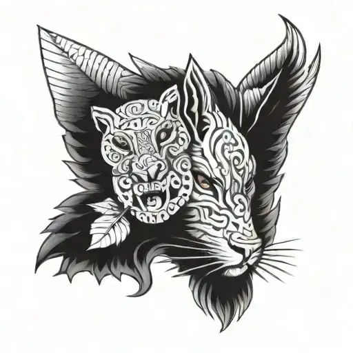 eine Mischung aus Maya und ägypitscher kultur tattoo design idea
