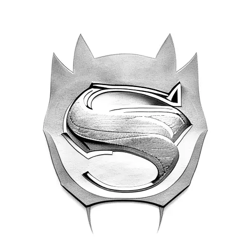 batman vs superman tattoo design idea