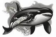 orca jumping tattoo design idea