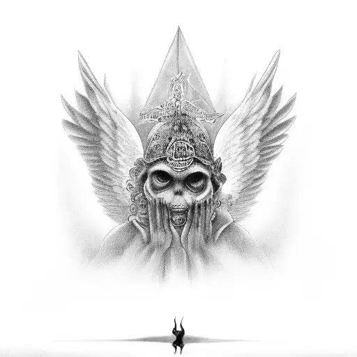 3 angel see hear and speak no evil tattoo design idea