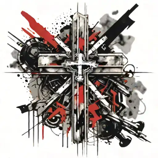 "FAITH over FEAR" with 3 crosses tattoo design idea