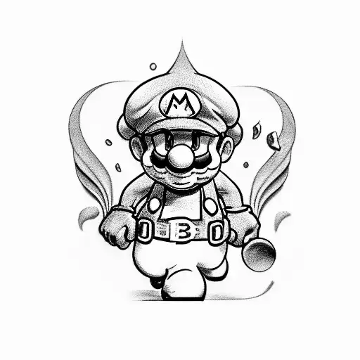 mario tattoo design idea