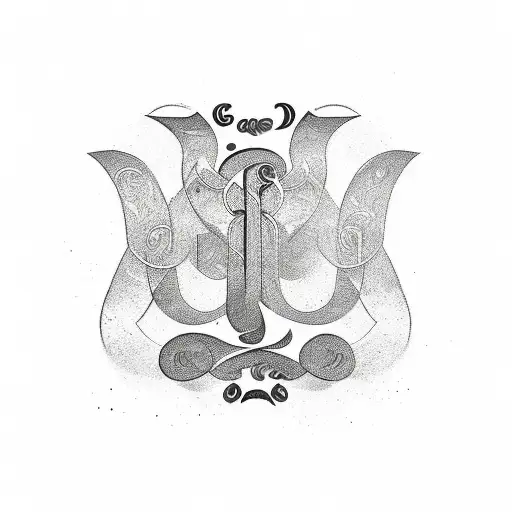 a ambigram logo with letter "D A N TR" tattoo design idea
