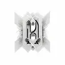 a ambigram logo with letter "D A N TR" tattoo design idea