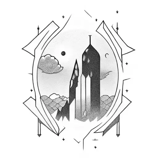 dark tower (as in the book) tattoo design idea