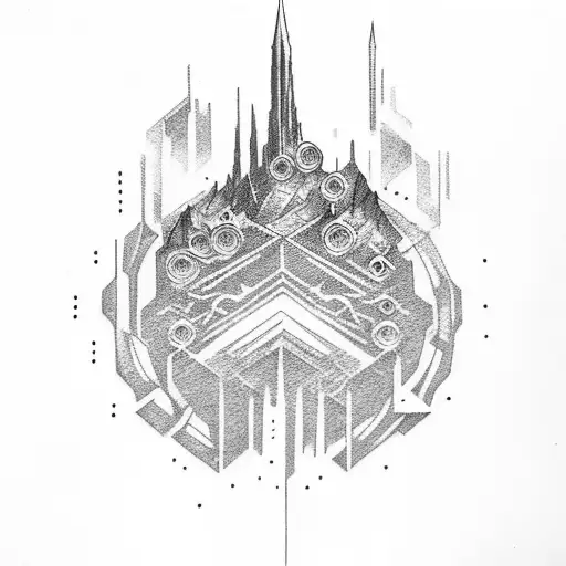 dark tower (as in the book) and the gunslinger  tattoo design idea