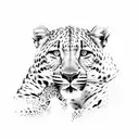 mother leopard protecting two baby leopards  tattoo design idea
