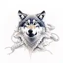 Wolf bites Snake tattoo design idea