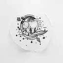 moon feminin hope enough for in between chest tattoo design idea