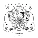 moon feminin hope enough for in between chest tattoo design idea