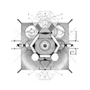 universe mixed with computers components tattoo design idea