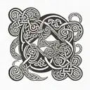 Nordic symbols integrated into Celtic knot work tattoo tattoo design idea