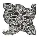 Nordic symbols integrated into Celtic knot work tattoo tattoo design idea