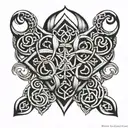 Nordic symbols integrated into Celtic knot work tattoo tattoo design idea