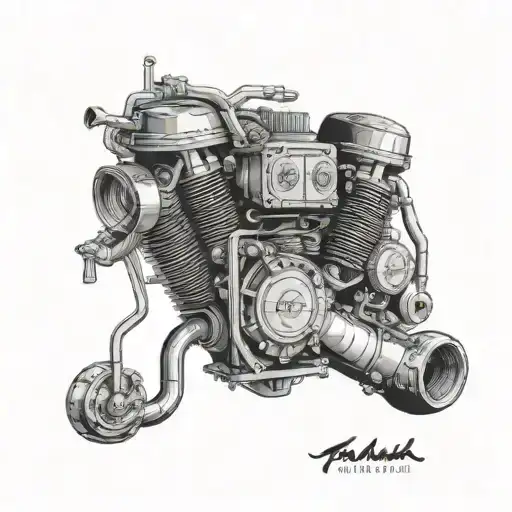 yamaha banshee pipes in shape of a heart saying i love that sound tattoo design idea