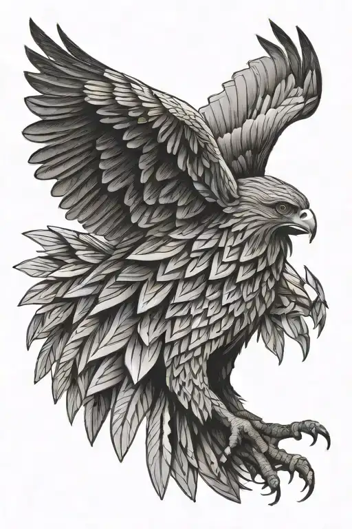 Everaldo Salvador Flores eagles behind tattoo design idea
