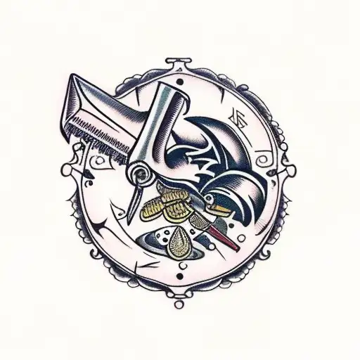 lockpicking tools with blood dropping  tattoo design idea