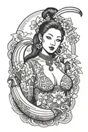 banana, woman, breast tattoo design idea